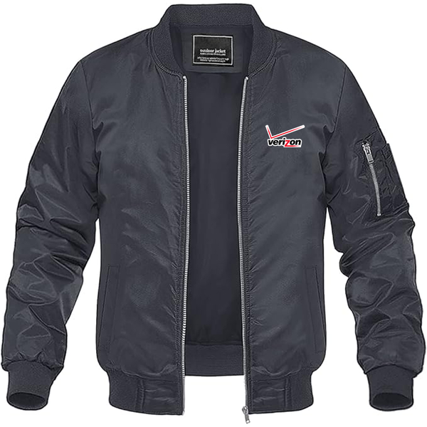 Men's Verizon Wireless Lightweight Bomber Jacket Windbreaker Softshell Varsity Jacket Coat