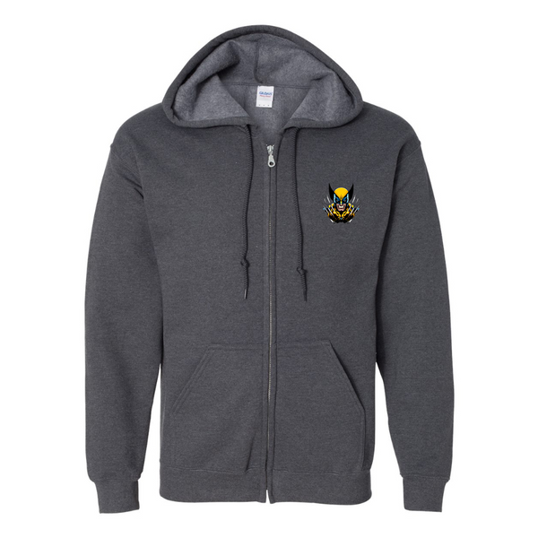 Men's Wolverine 2025 Art  Gildan  Heavy Blend Full Zip Hooded Sweatshirt