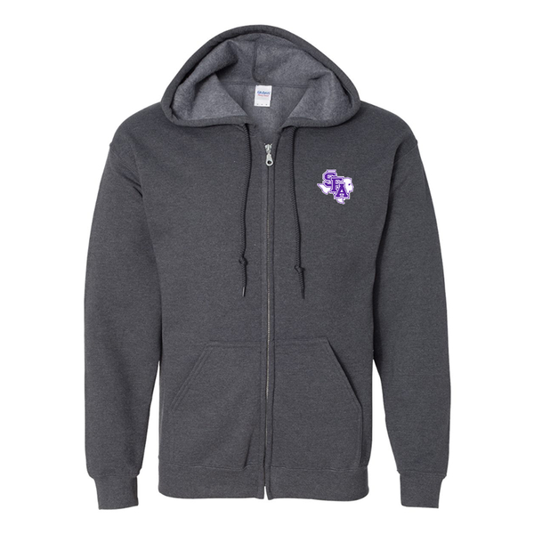 Men's Stephen F. Austin Lumberjacks  Gildan  Heavy Blend Full Zip Hooded Sweatshirt