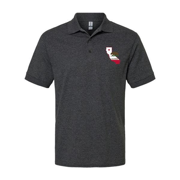 Men's California Bear Map Dry Blend Jersey Polo