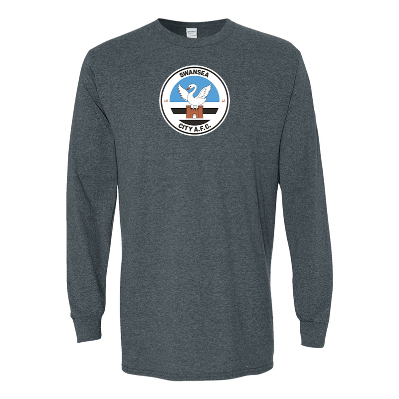 Men's Swansea City Soccer Gildan Heavy Cotton Long Sleeve T-Shirt
