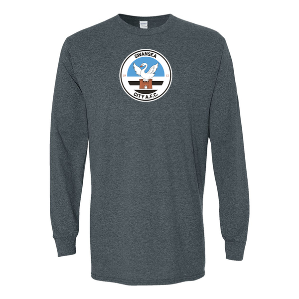 Men's Swansea City Soccer Gildan Heavy Cotton Long Sleeve T-Shirt
