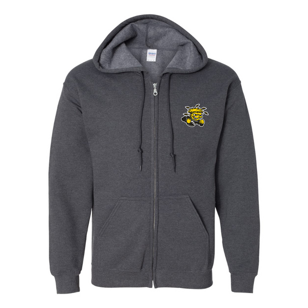 Men's Wichita State Shockers Gildan  Heavy Blend Full Zip Hooded Sweatshirt