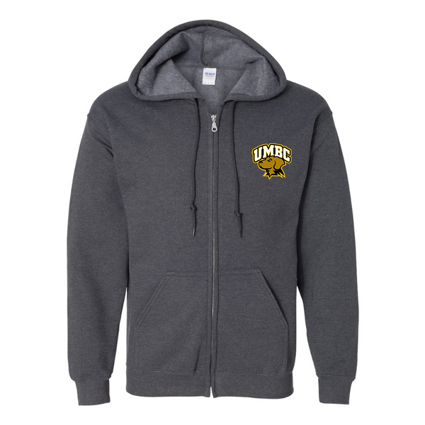 Men's UMBC Retrievers Gildan  Heavy Blend Full Zip Hooded Sweatshirt