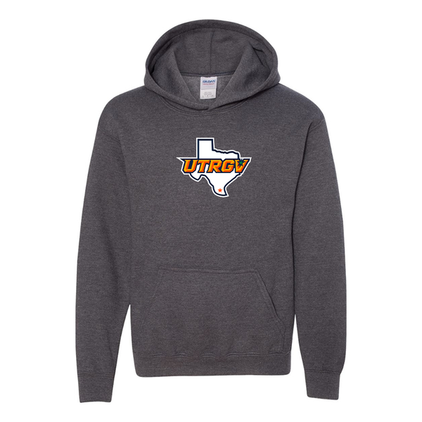 Youth UTRGV Vaqueros Gildan Heavy Blend  Hooded Sweatshirt