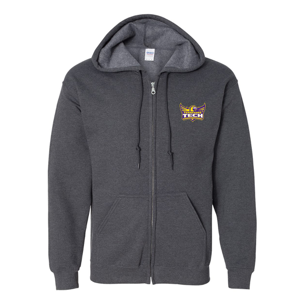 Men's Tennessee Tech Golden Eagles Gildan  Heavy Blend Full Zip Hooded Sweatshirt