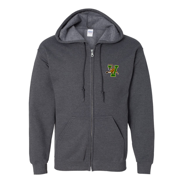 Men's  Vermont Catamounts Gildan  Heavy Blend Full Zip Hooded Sweatshirt