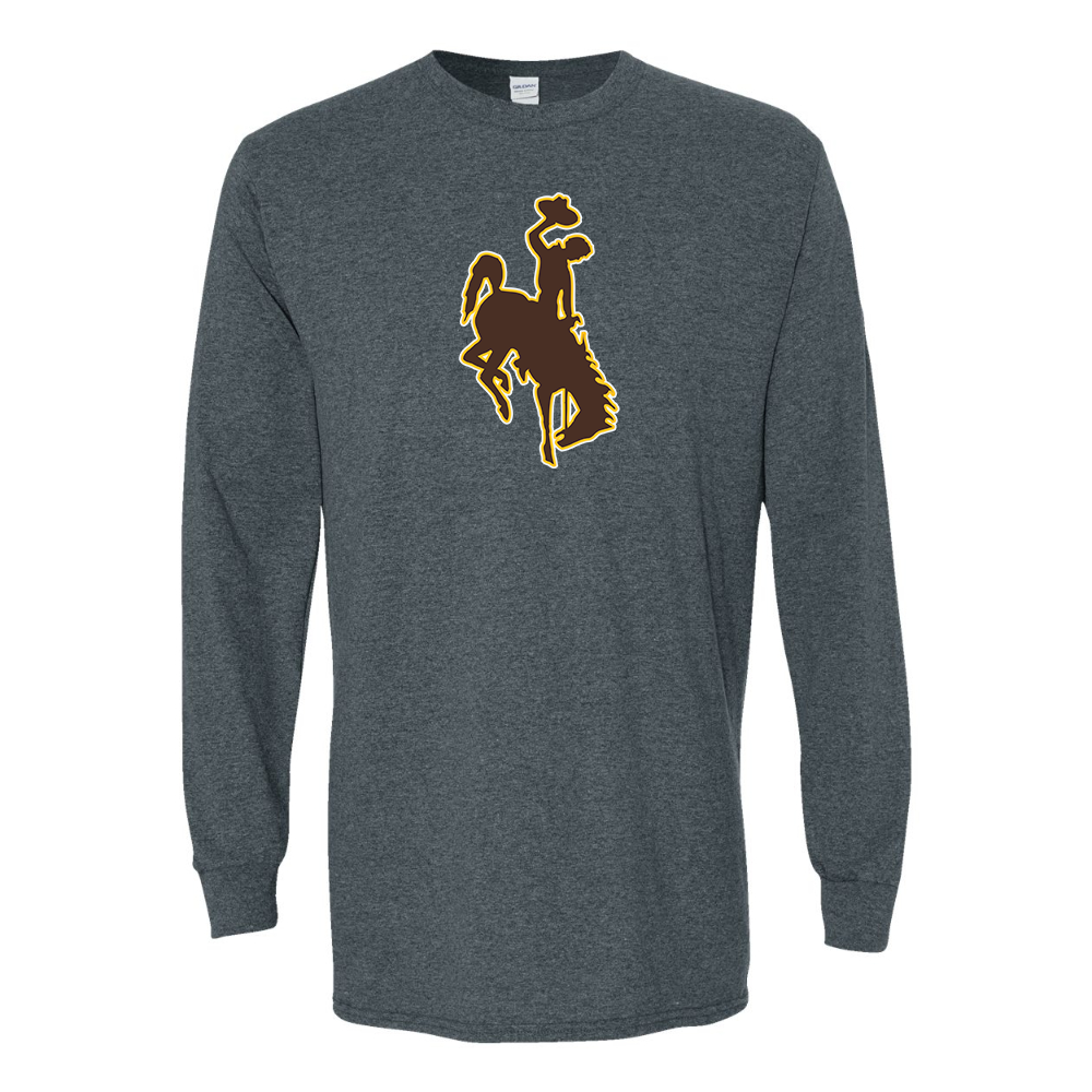 Men's  Wyoming Cowboys Gildan Heavy Cotton Long Sleeve T-Shirt
