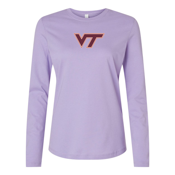 BELLA CANVAS Women’s Virginia Tech Hokies Jersey Long Sleeve Tee