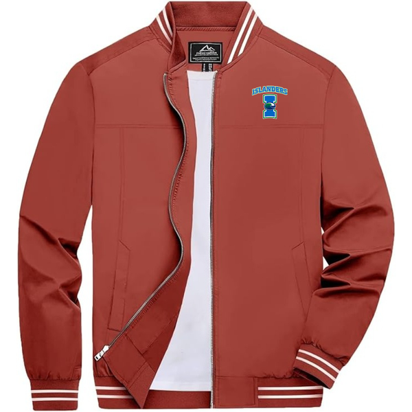 Men's Texas AM CC Islanders  Lightweight Zip-Up Bomber Jacket Ribbed Collar and Cuffs Outerwear