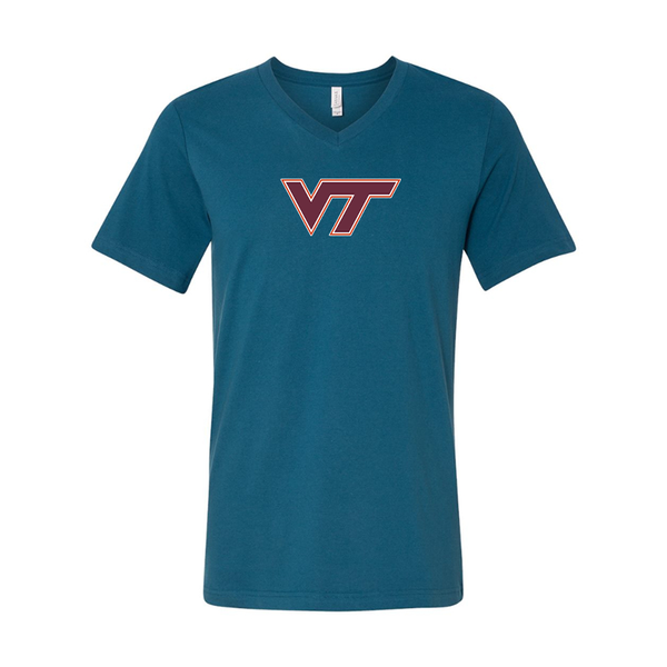 Virginia Tech Hokies BELLA  CANVAS - Jersey V-Neck T-Shirt