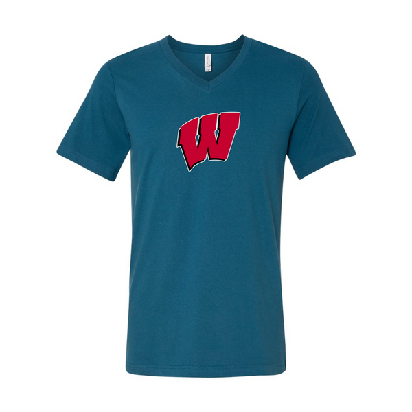 Wisconsin Badgers BELLA  CANVAS - Jersey V-Neck T-Shirt