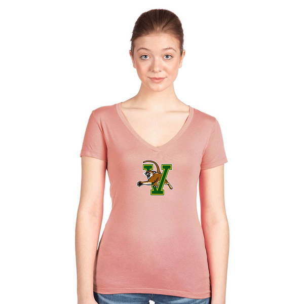 Women's  Vermont Catamounts  Next Level V-Neck T-Shirt