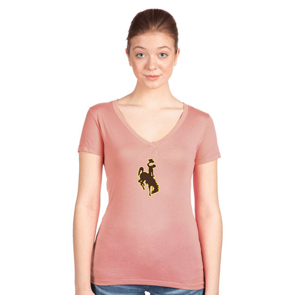 Women's Wyoming Cowboys Next Level V-Neck T-Shirt