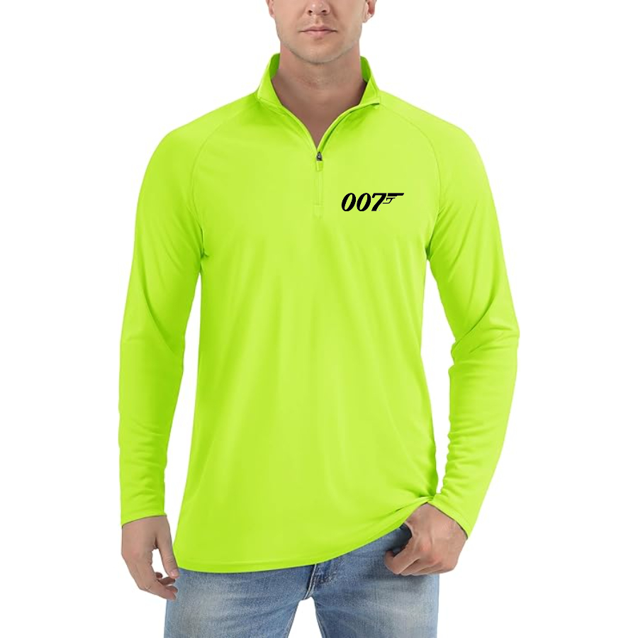 007 James Bond Movie - Lightweight Quarter-Zip Athletic Shirt – Long Sleeve Performance Wear