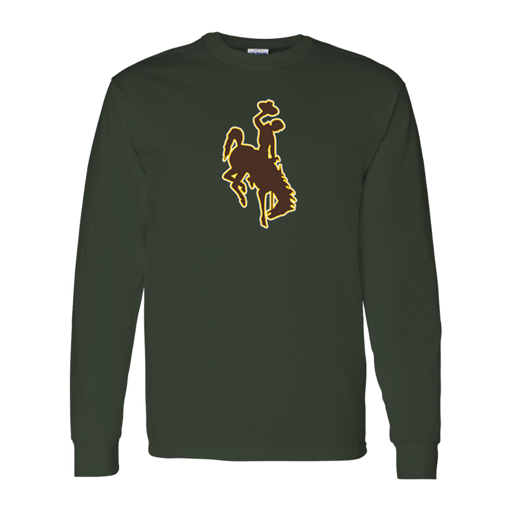 Men's  Wyoming Cowboys Gildan Heavy Cotton Long Sleeve T-Shirt