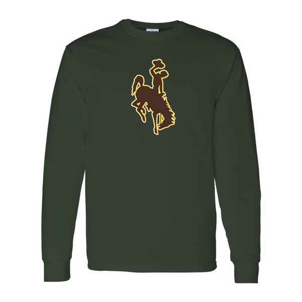Men's  Wyoming Cowboys Gildan Heavy Cotton Long Sleeve T-Shirt