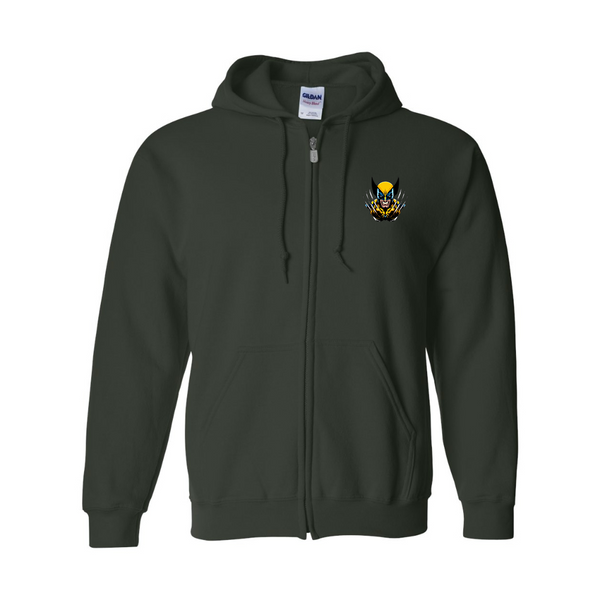 Men's Wolverine 2025 Art  Gildan  Heavy Blend Full Zip Hooded Sweatshirt