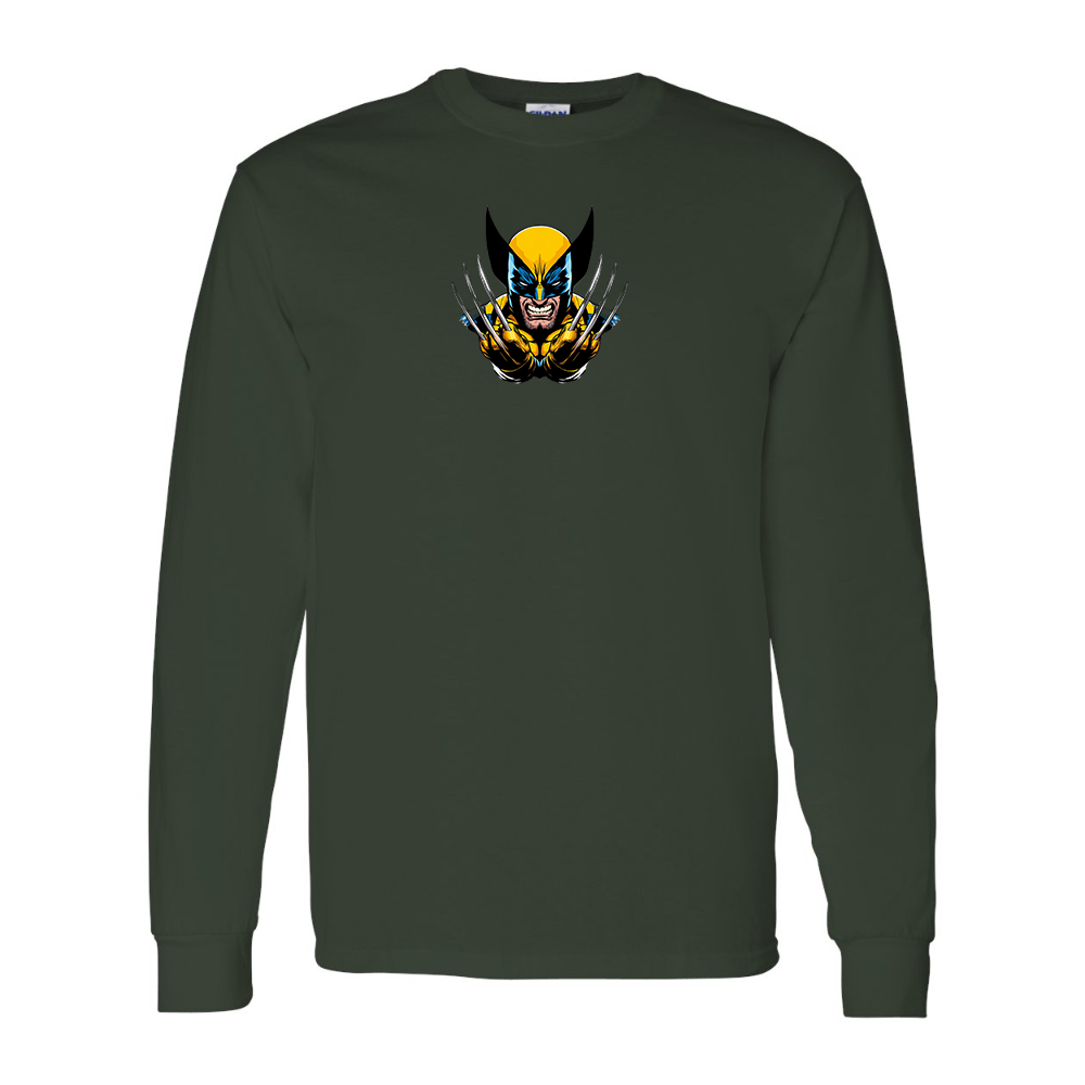 Men's  Wolverine 2025 Art  Gildan Heavy Cotton Long Sleeve T-Shirt
