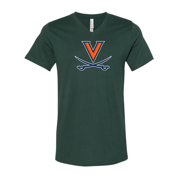 Men's Virginia Cavaliers BELLA + CANVAS - Jersey V-Neck T-Shirt