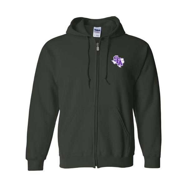 Men's Stephen F. Austin Lumberjacks  Gildan  Heavy Blend Full Zip Hooded Sweatshirt