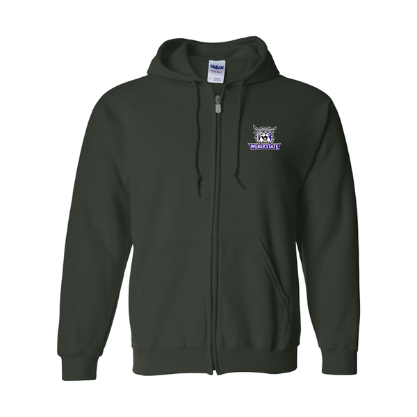 Men's Weber State Wildcats Gildan  Heavy Blend Full Zip Hooded Sweatshirt