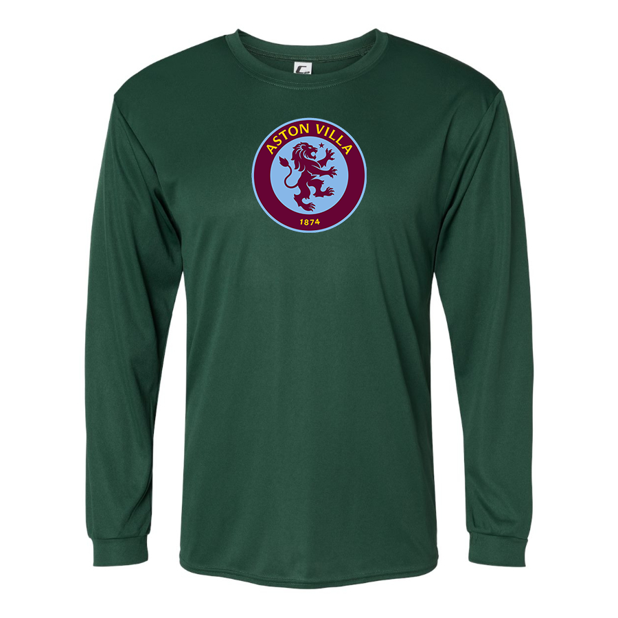 Men's Aston Villa Polyester Long Sleeve T-Shirt