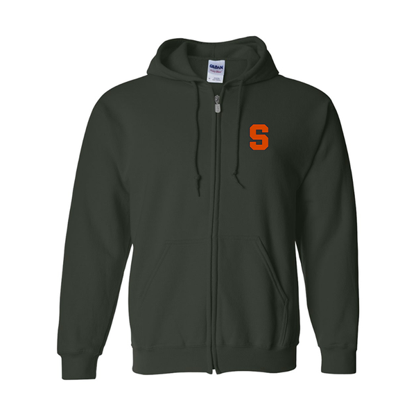 Men's Syracuse Orange Gildan  Heavy Blend Full Zip Hooded Sweatshirt