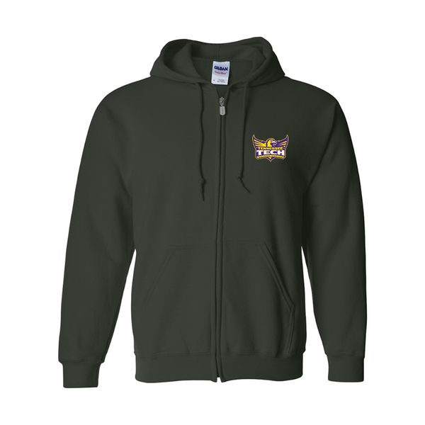 Men's Tennessee Tech Golden Eagles Gildan  Heavy Blend Full Zip Hooded Sweatshirt