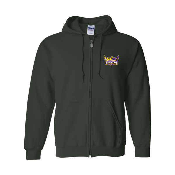 Men's Tennessee Tech Golden Eagles JERZEES NuBlend Full-Zip Hooded Sweatshirt