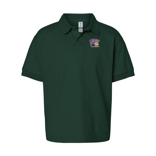 Youth Western Illinois Leathernecks Gildan Dry Blend Jersey Polo