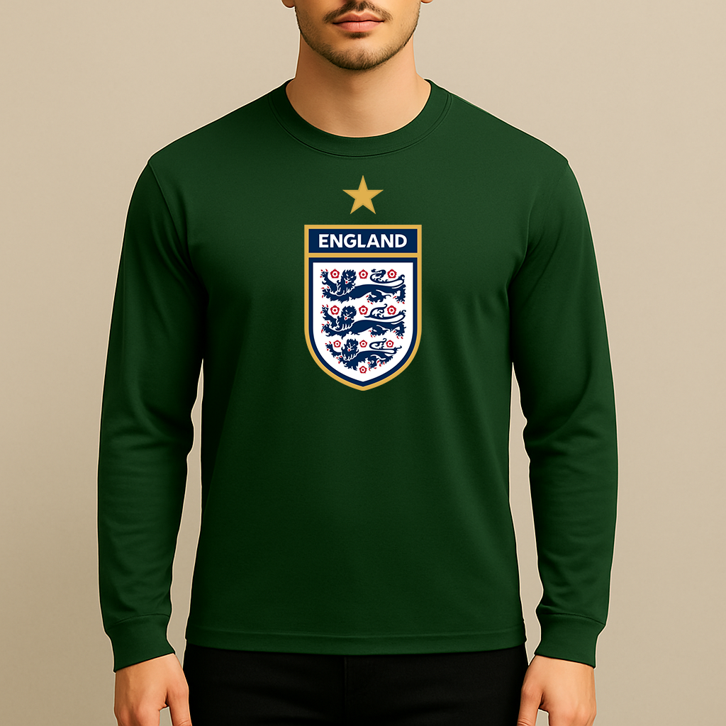 Men's England National Soccer Team Long Sleeve T-Shirt