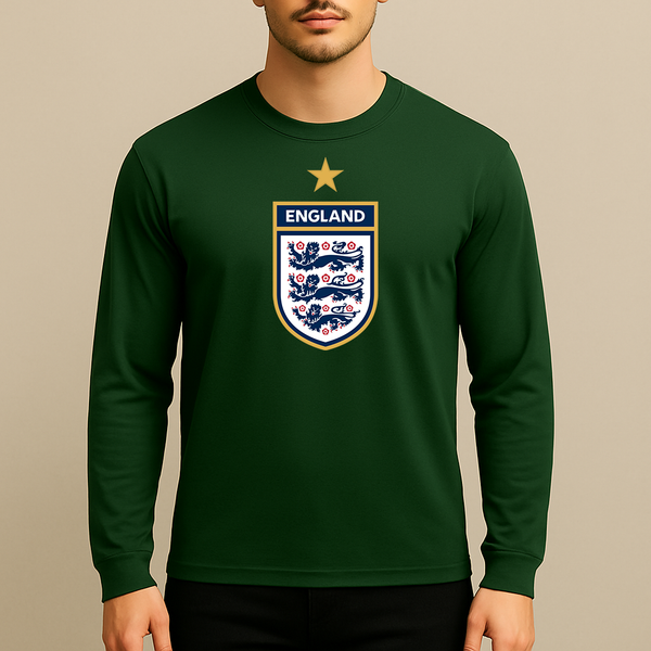 Men's England National Soccer Team Long Sleeve T-Shirt