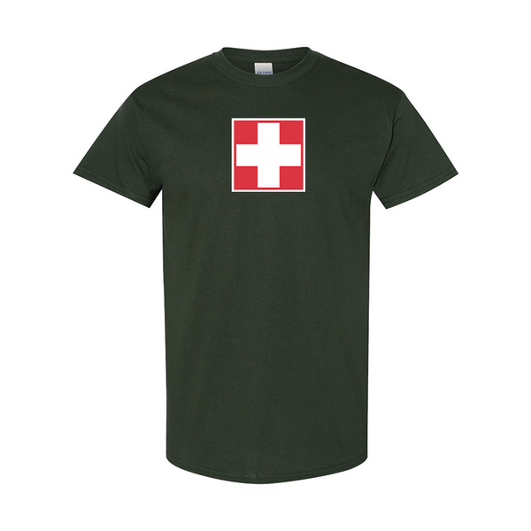 Men's Switzerland National Football Soccer Team Gildan Heavy Cotton T-Shirt