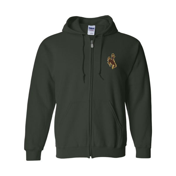 Men's  Wyoming Cowboys JERZEES NuBlend Full-Zip Hooded Sweatshirt