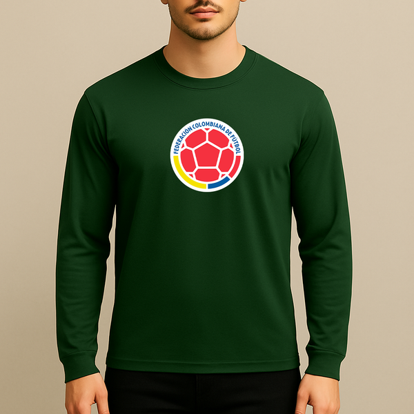 Men's Colombia National Soccer Team Long Sleeve T-Shirt