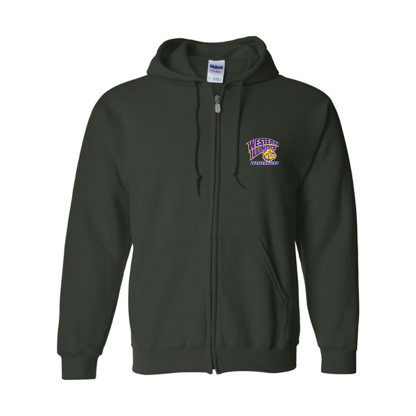 Men's Western Illinois Leathernecks JERZEES NuBlend Full-Zip Hooded Sweatshirt
