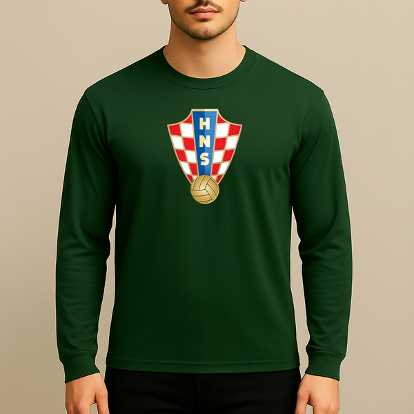 Men's Croatia National Soccer Team Long Sleeve T-Shirt