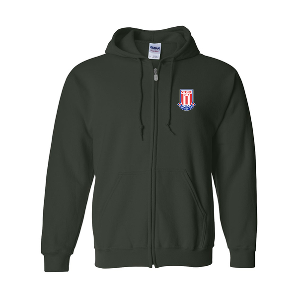 Men's Stoke City Soccer  Gildan  Heavy Blend Full Zip Hooded Sweatshirt