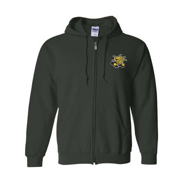 Men's Wichita State Shockers Gildan  Heavy Blend Full Zip Hooded Sweatshirt