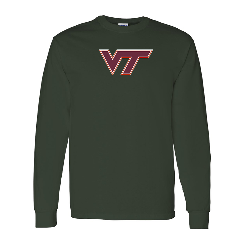 Men's Virginia Tech Hokies  Gildan Heavy Cotton Long Sleeve T-Shirt