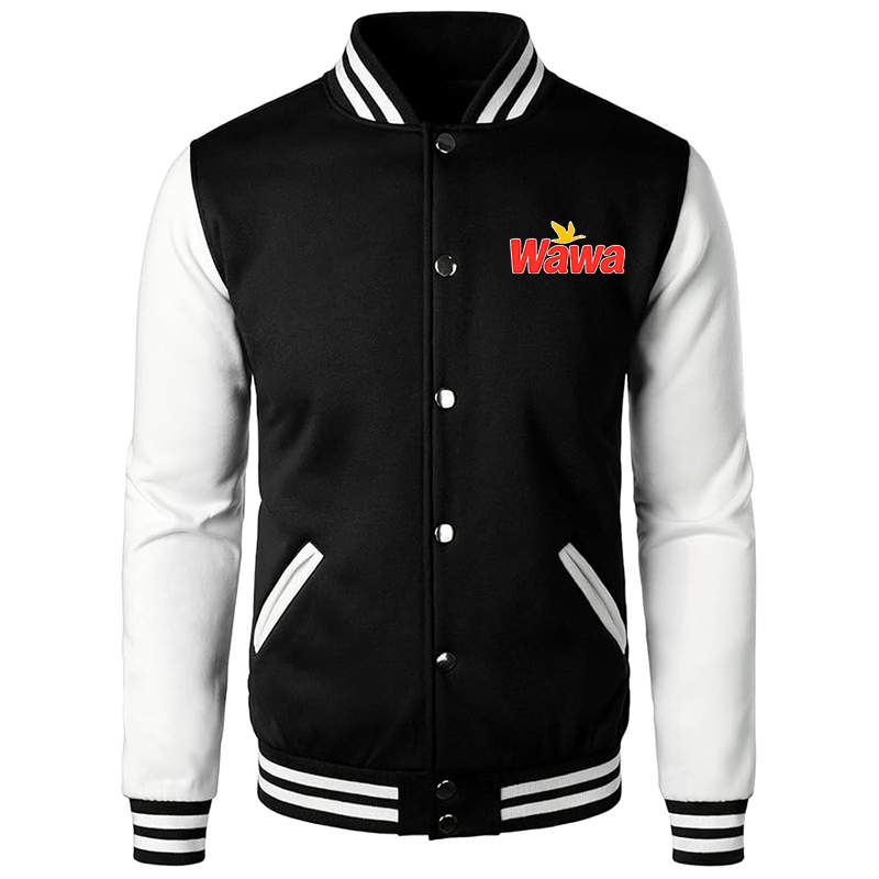 Men's  Wawa Gas Station Varsity Baseball Jacket Cotton Blend Letterman Jackets