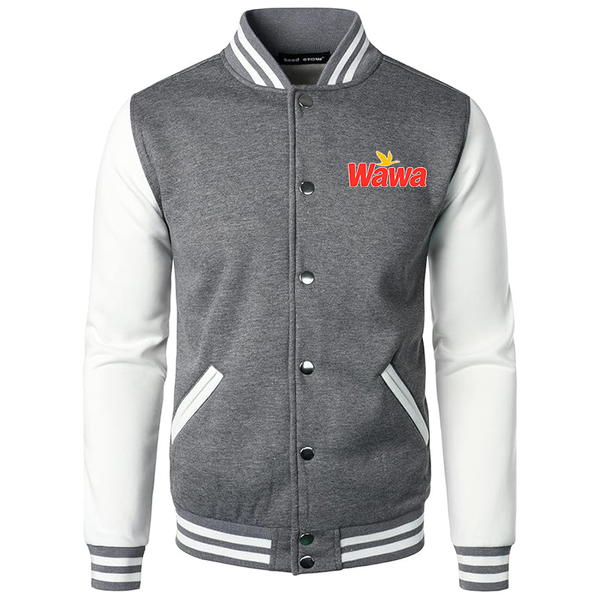 Men's  Wawa Gas Station Varsity Baseball Jacket Cotton Blend Letterman Jackets