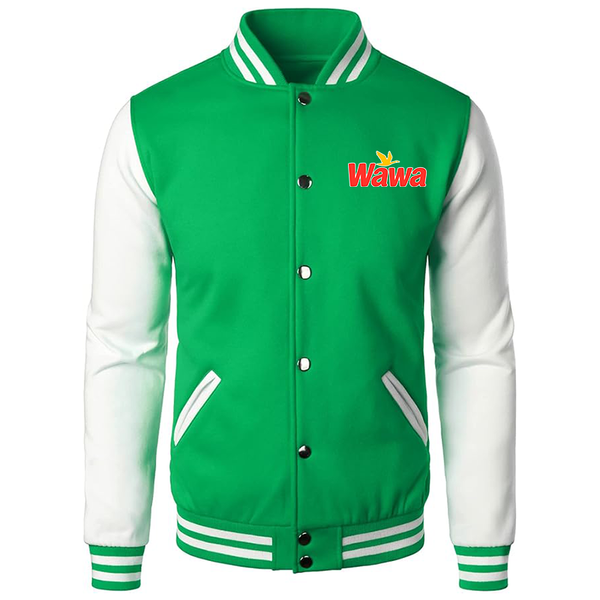 Men's  Wawa Gas Station Varsity Baseball Jacket Cotton Blend Letterman Jackets