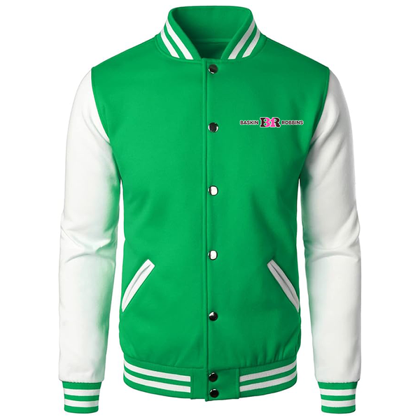 Men's  Baskin-Rоbbins Varsity Baseball Jacket Cotton Blend Letterman Jackets
