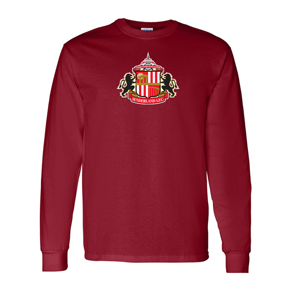 Men's  Sunderland AFC Soccer Gildan Heavy Cotton Long Sleeve T-Shirt