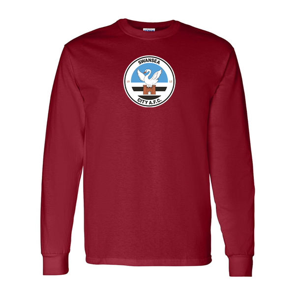 Men's Swansea City Soccer Gildan Heavy Cotton Long Sleeve T-Shirt