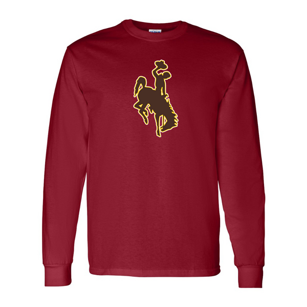 Men's  Wyoming Cowboys Gildan Heavy Cotton Long Sleeve T-Shirt