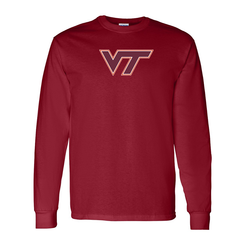 Men's Virginia Tech Hokies  Gildan Heavy Cotton Long Sleeve T-Shirt