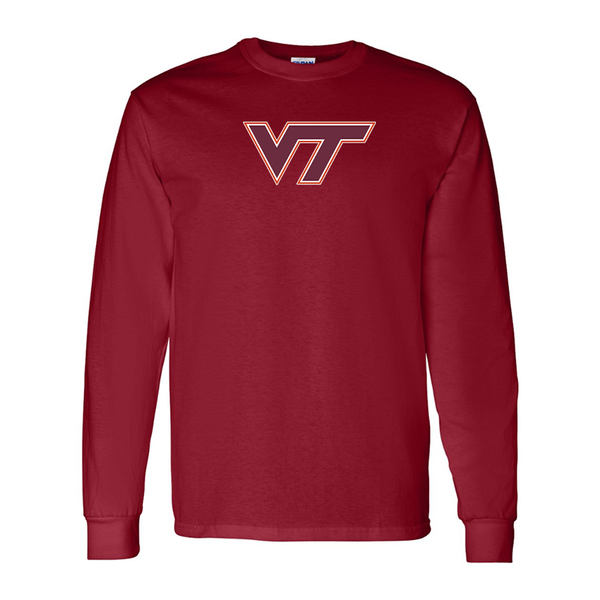 Men's Virginia Tech Hokies  Gildan Heavy Cotton Long Sleeve T-Shirt